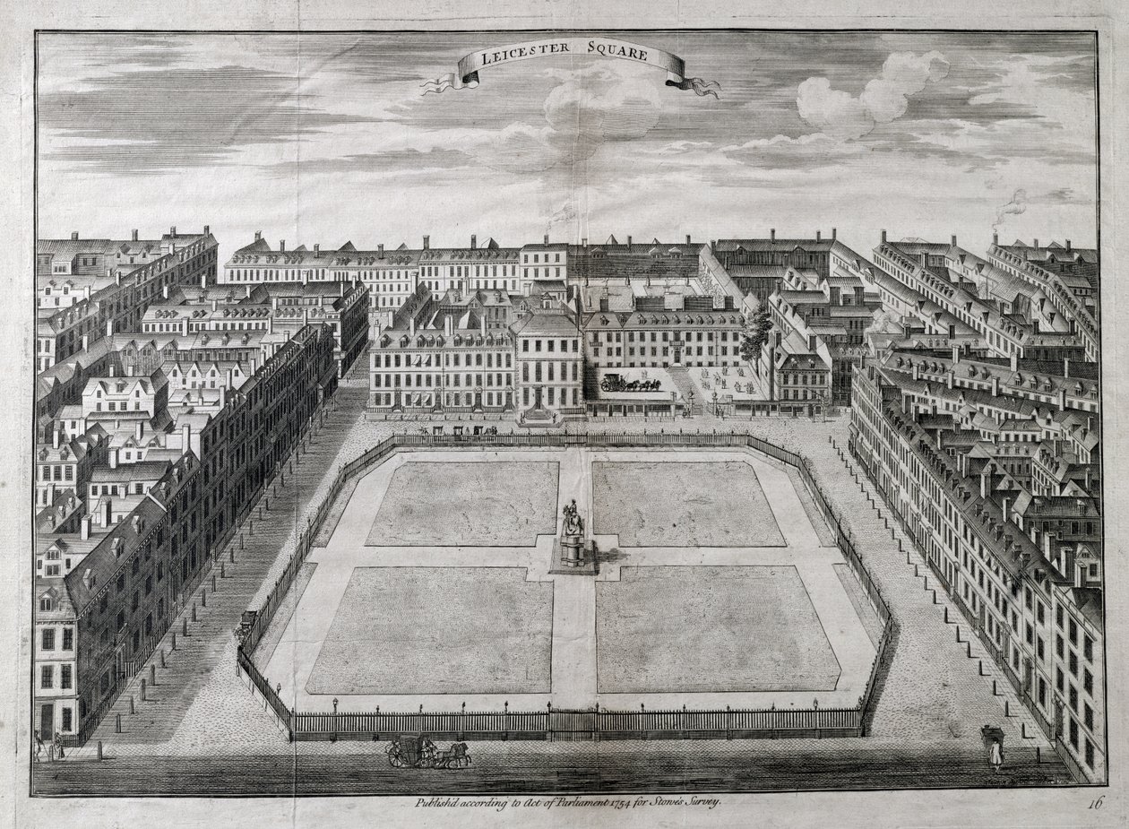 Vista aérea de Leicester Square, 1754 de Sutton Nicholls