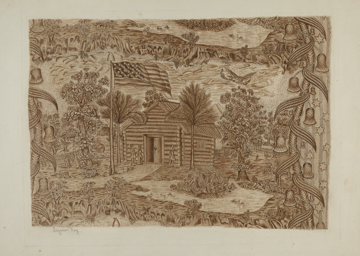 Textil impreso histórico, c. 1940 de Suzanne Roy