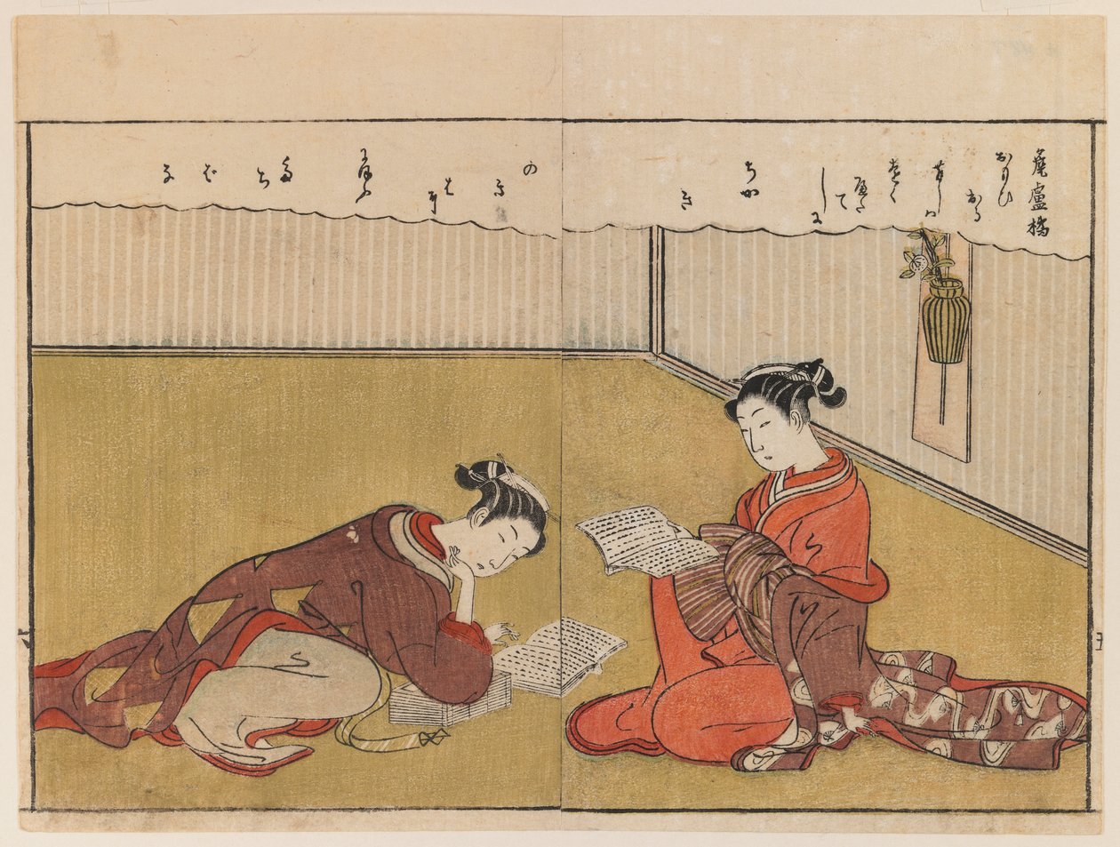 Página de Haru no Nishiki, 1771 de Suzuki Harunobu
