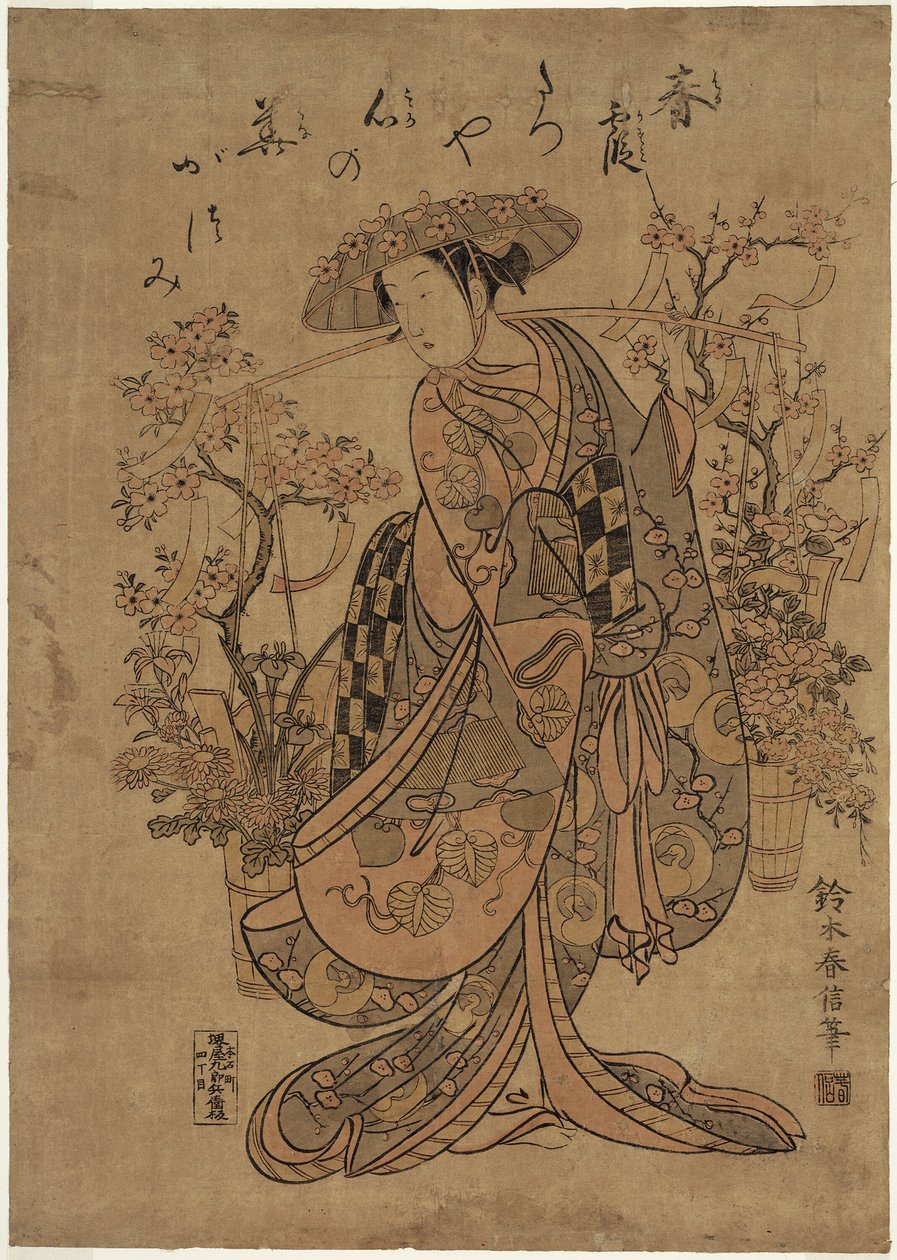 Vendedor de flores de Suzuki Harunobu