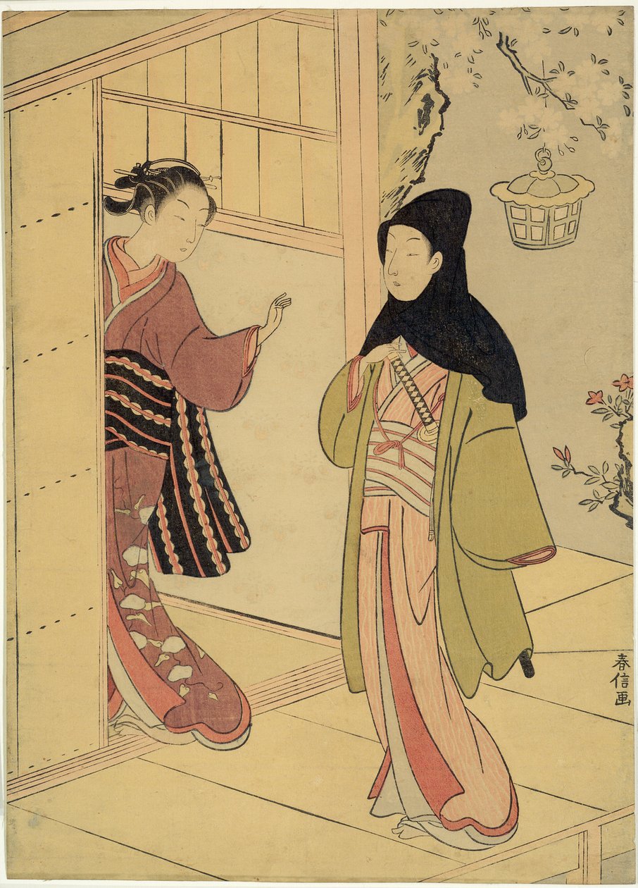 Una visita vespertina (Una parodia de Junidan Soshi) de Suzuki Harunobu