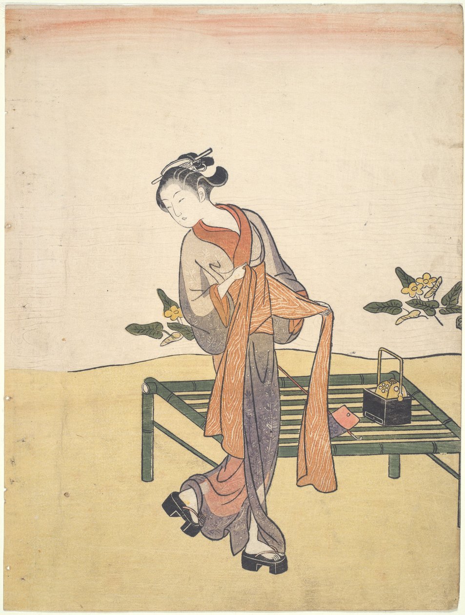 Belleza refrescándose de Suzuki Harunobu