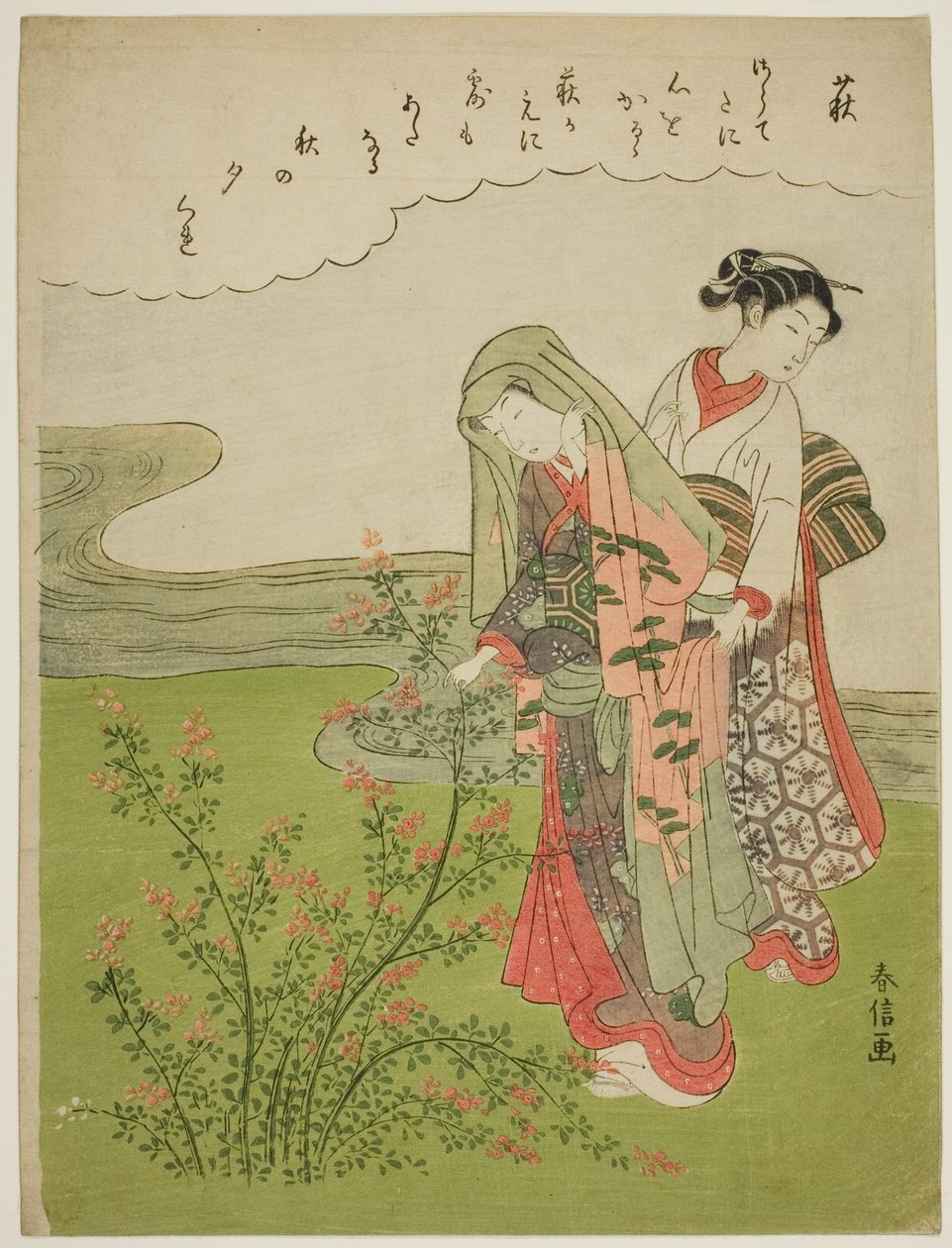 Trébol de arbusto (Hagi), de una serie sin título de Flores de Suzuki Harunobu