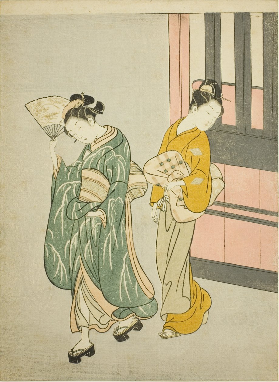 Brisa despejada de un abanico (Ogi no seiran), de la serie "Ocho vistas del salón (Zashiki hakkei)" de Suzuki Harunobu