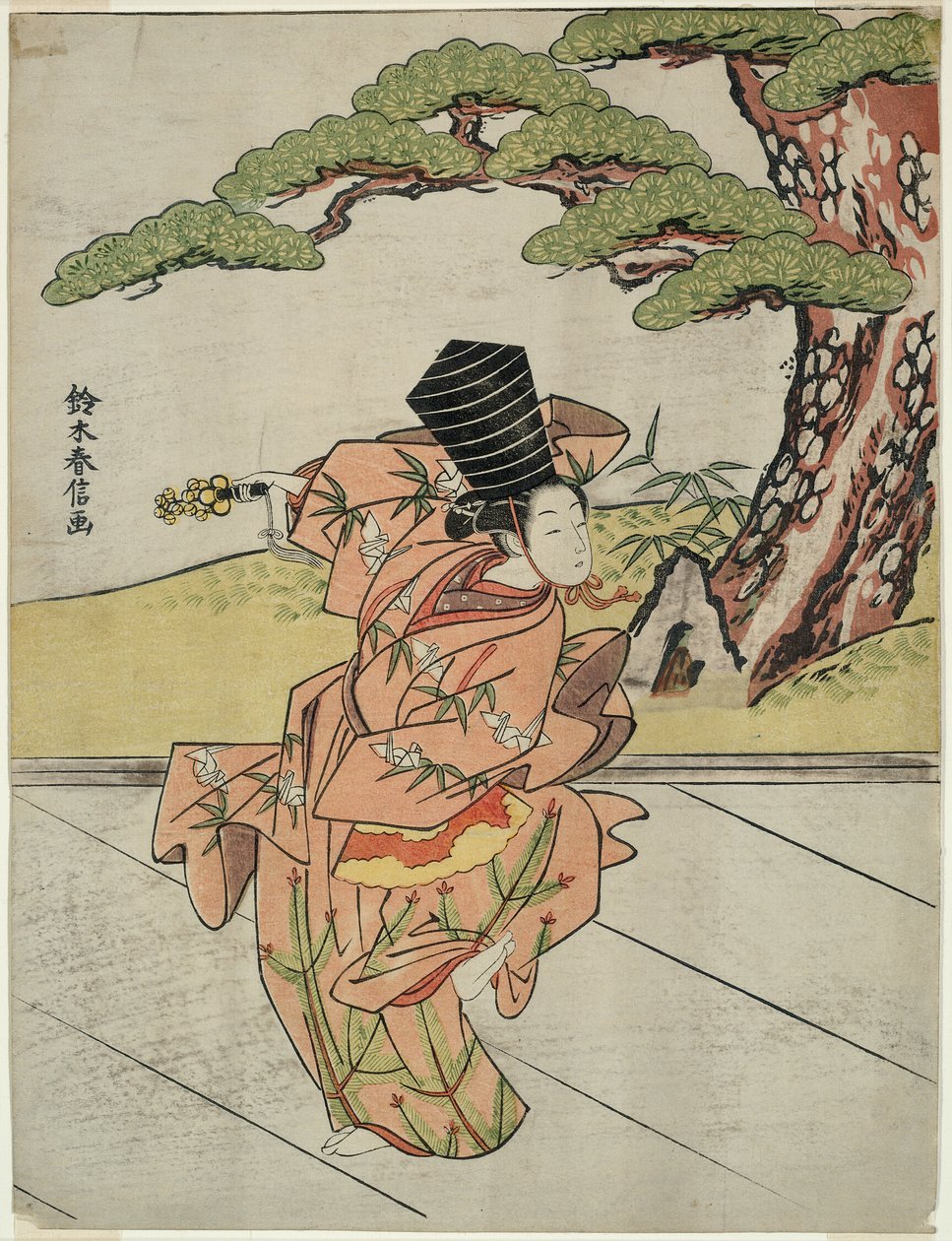 Bailarina de Sanbaso de Suzuki Harunobu