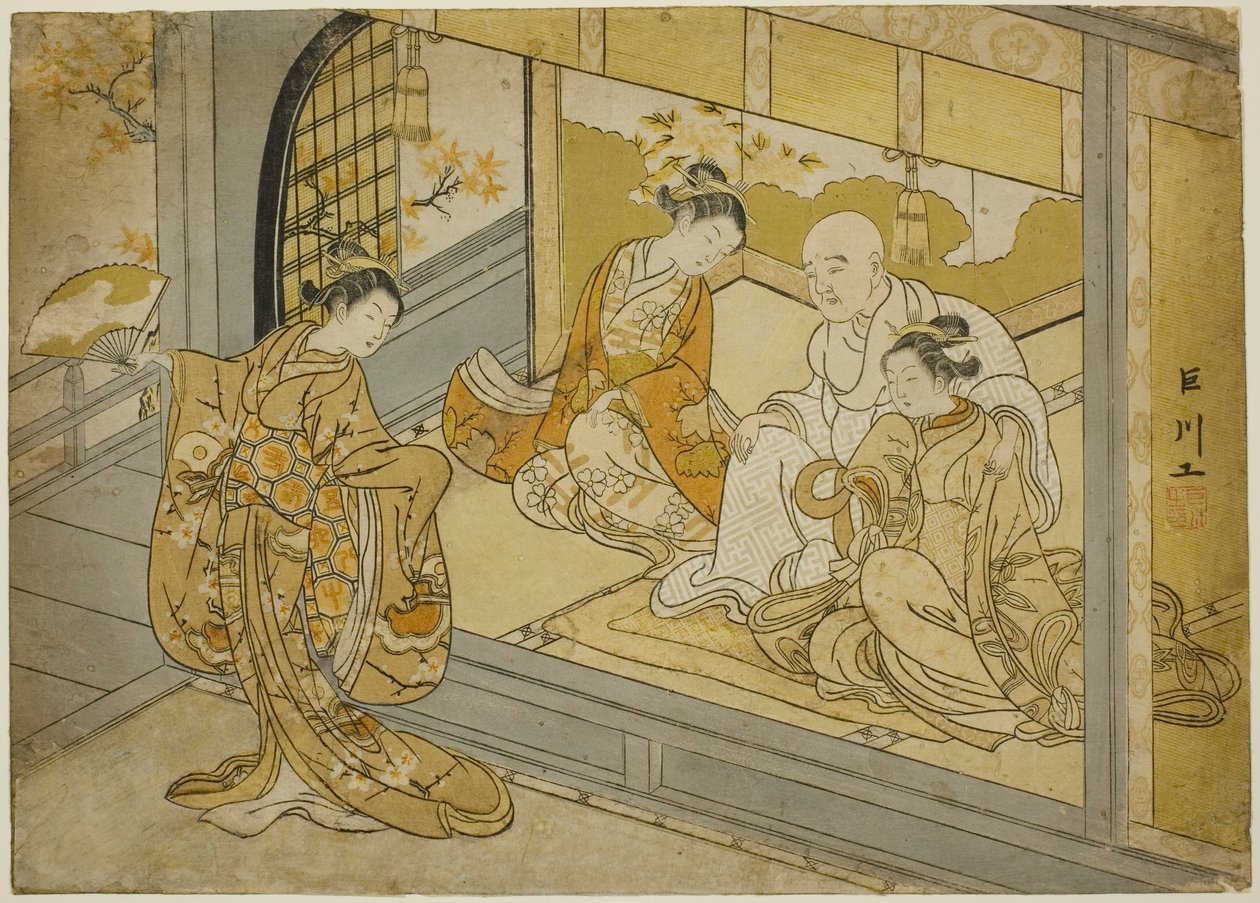 Hotoke Gozen bailando ante Taira no Kiyomori de Suzuki Harunobu