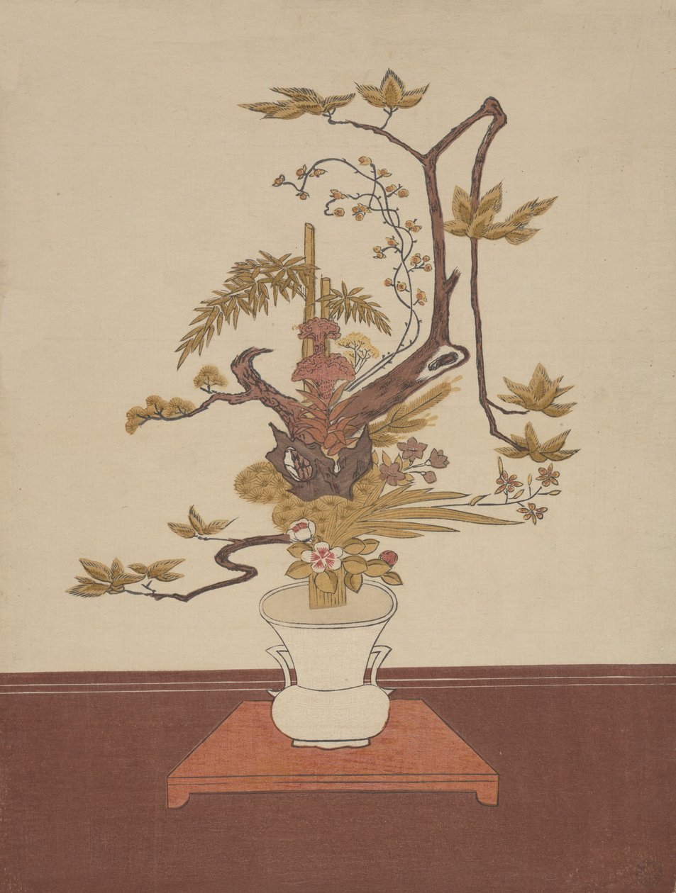 Arreglo floral Ike Bana en el estilo Ike-no-bo, probablemente 1765 de Suzuki Harunobu