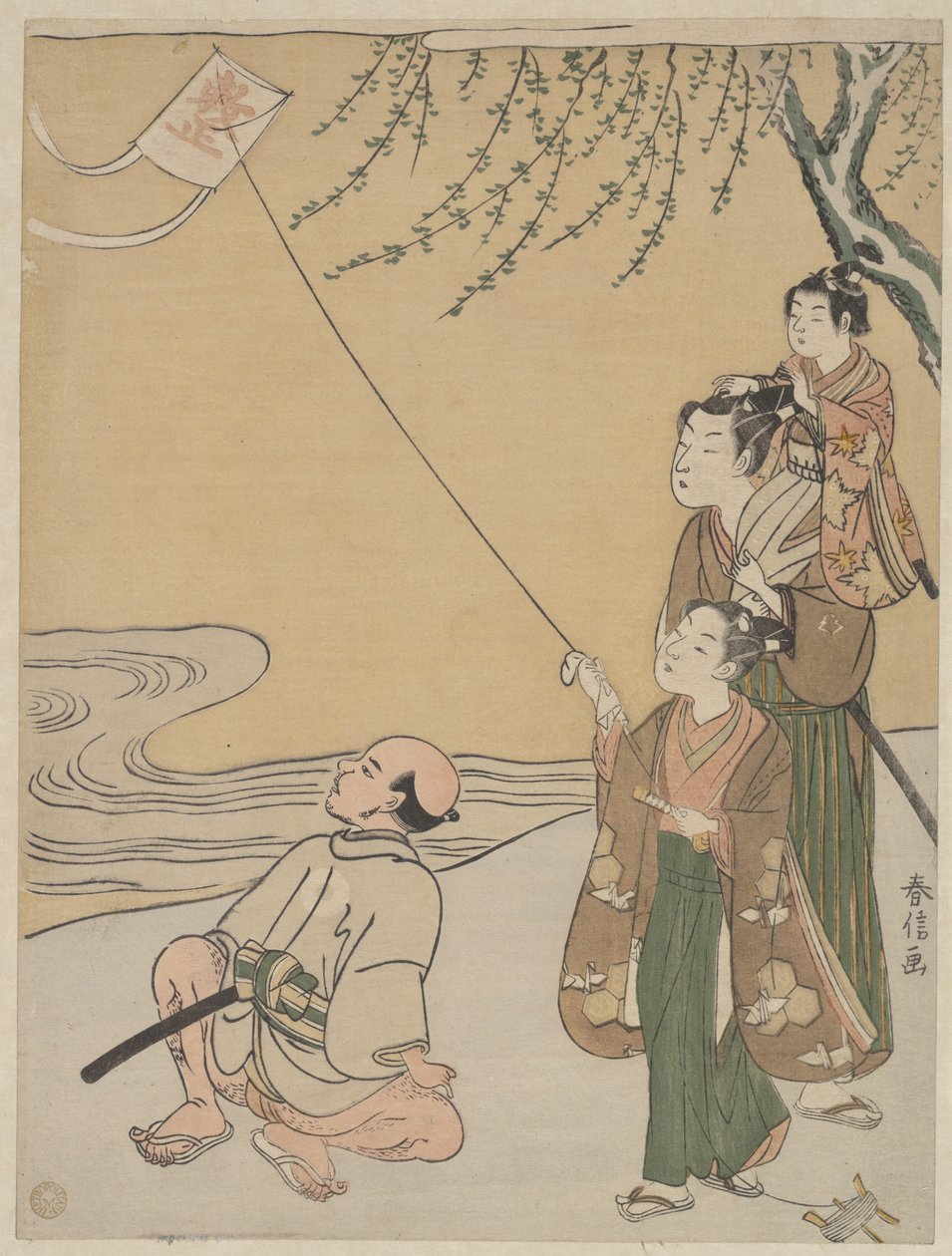Cometas volando de Suzuki Harunobu