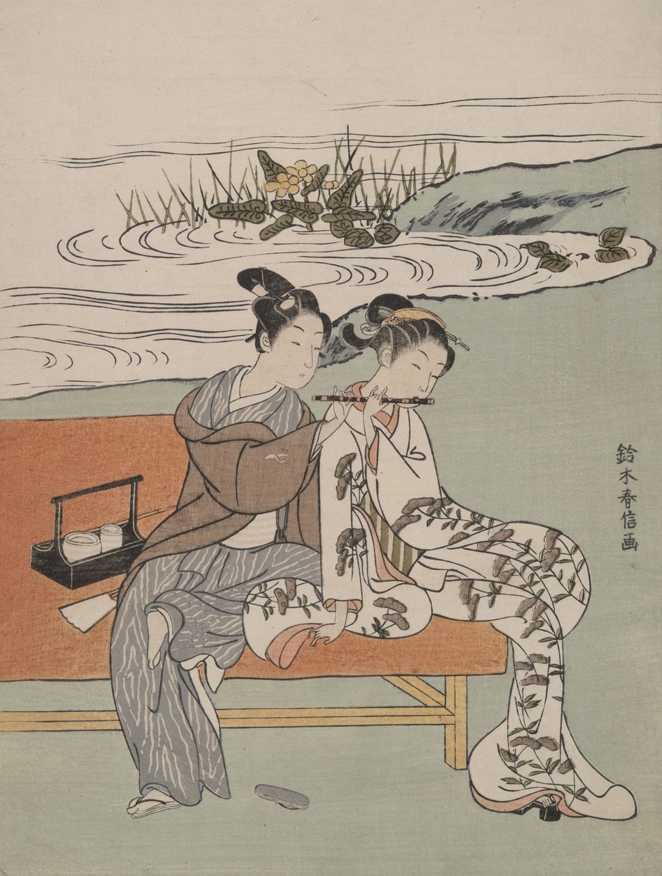 Parodia del emperador Xuanzong y Yang Guifei de Suzuki Harunobu