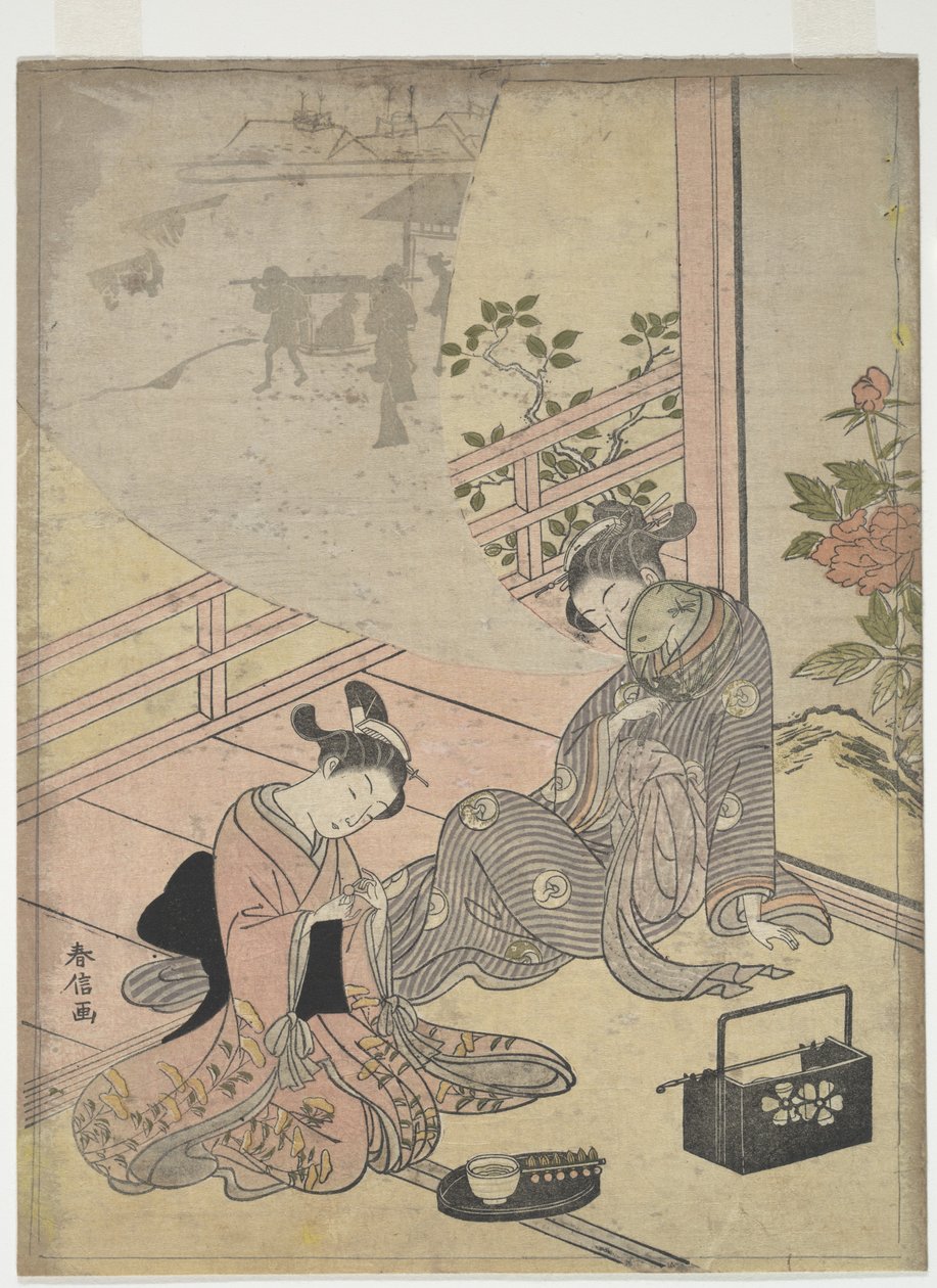 Parodia del cuento del joven Lu: cortesana soñando de Suzuki Harunobu