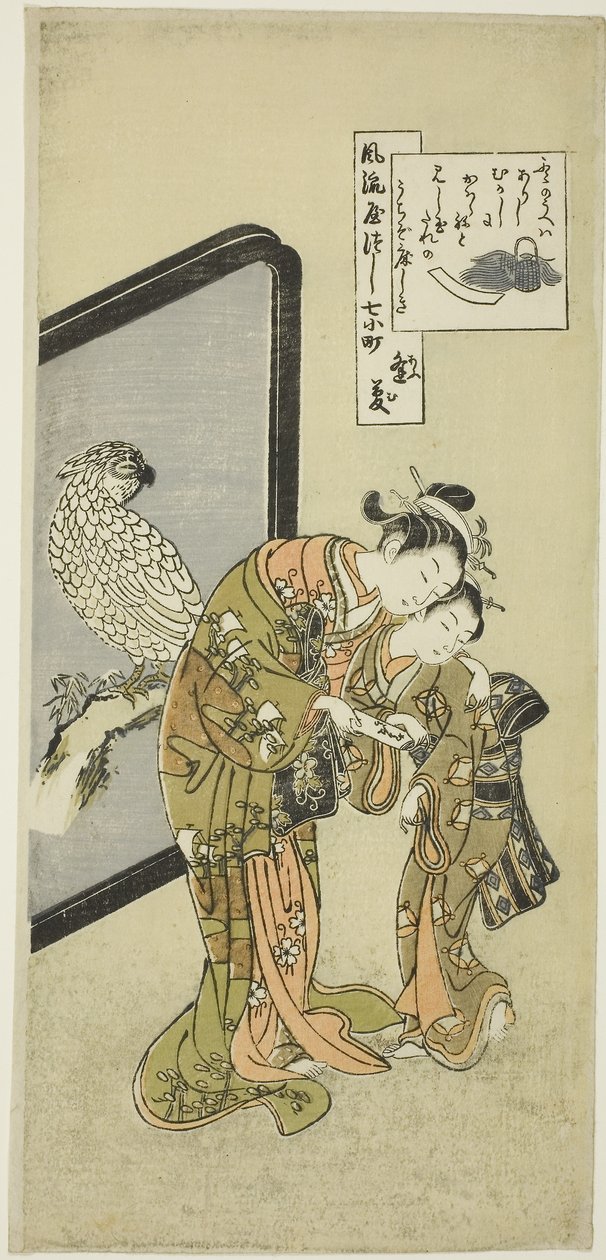 Loro Komachi (Omu Komachi), de la serie Los siete aspectos de moda de Komachi (Furyu yatsushi nana Komachi) de Suzuki Harunobu
