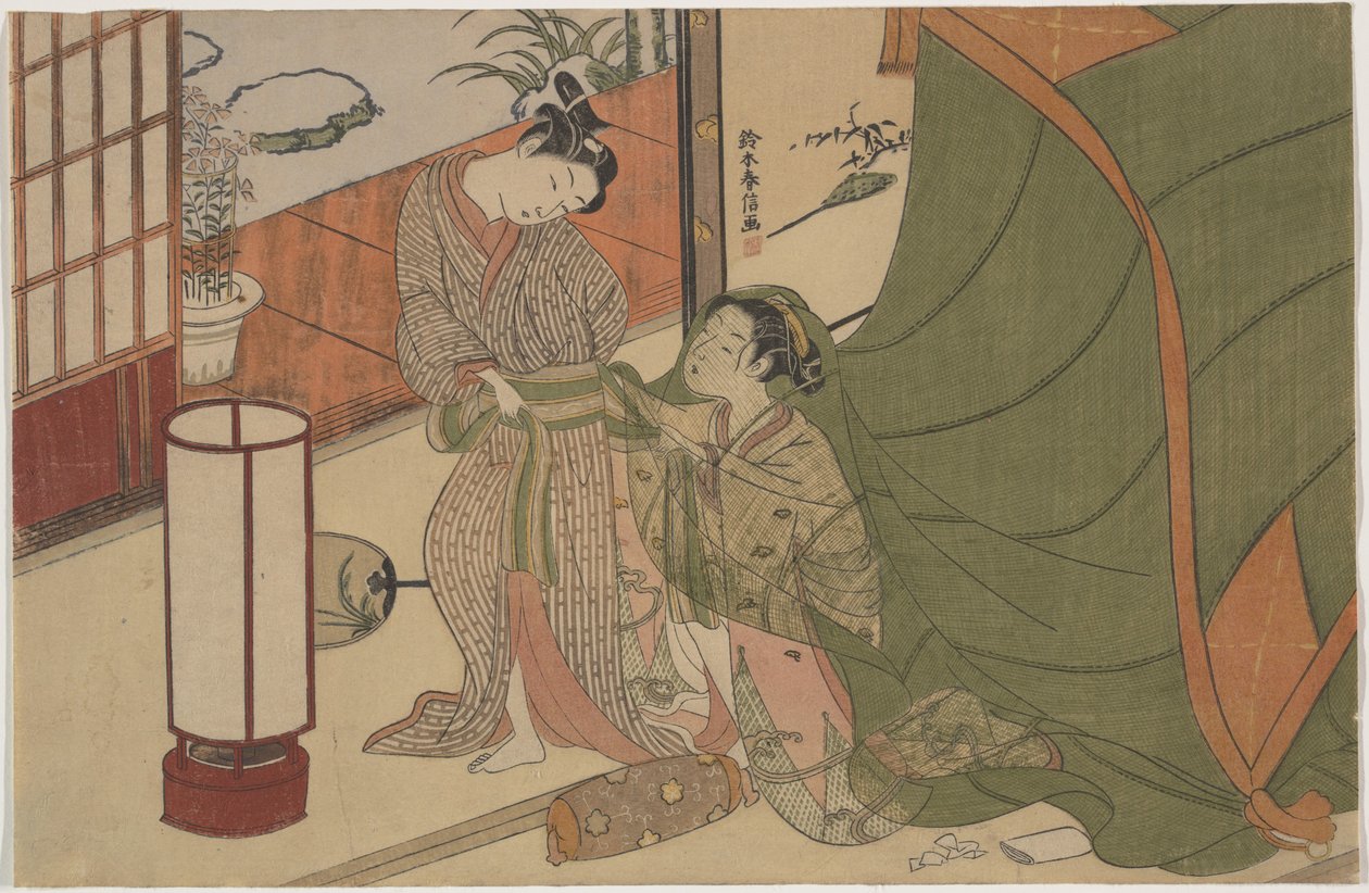 La separación de los amantes: la mañana siguiente de Suzuki Harunobu