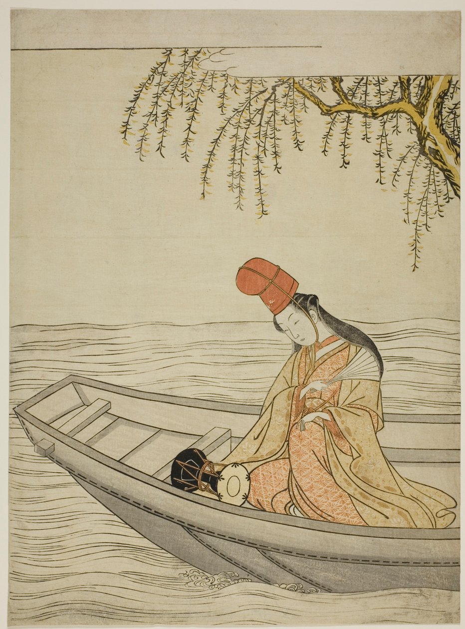 Bailarina Shirabyoshi en el barco Asazuma de Suzuki Harunobu