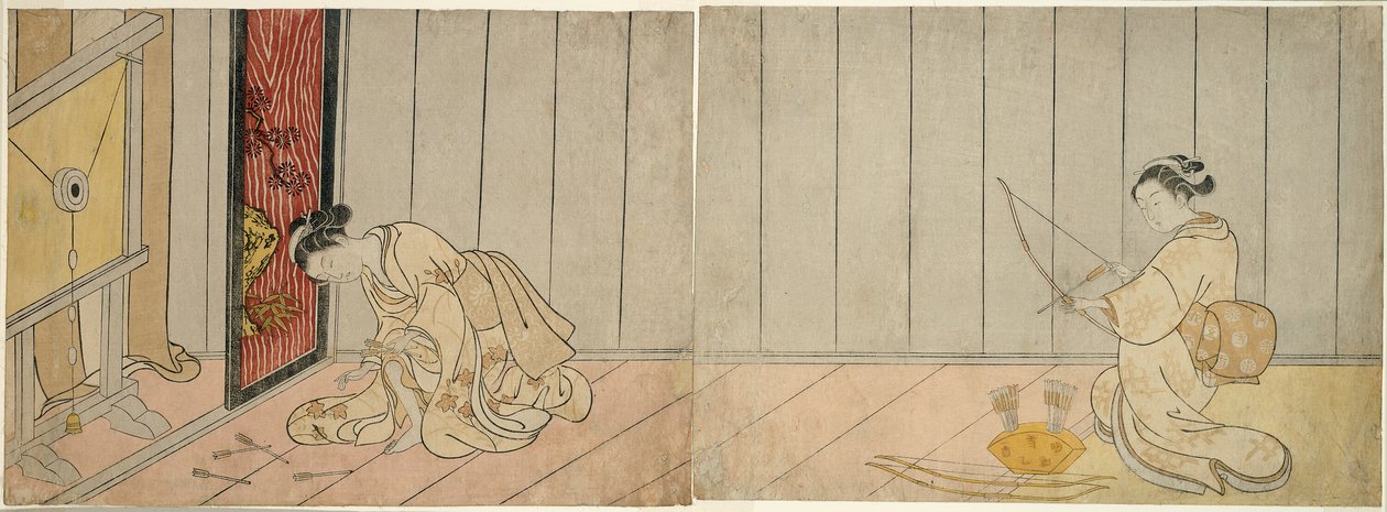 La galería de tiro con arco de Suzuki Harunobu