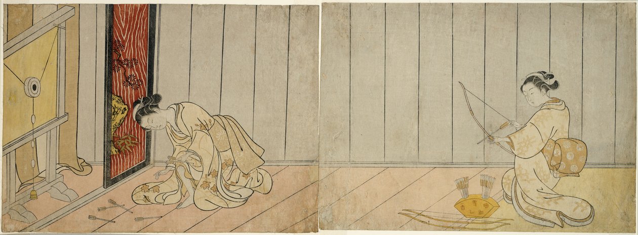 La galería de tiro con arco, 1765 de Suzuki Harunobu