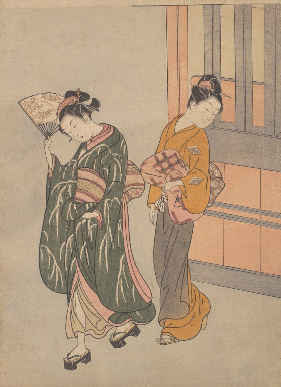 El Viento de la Montaña en un Día Claro del Abanico de Suzuki Harunobu