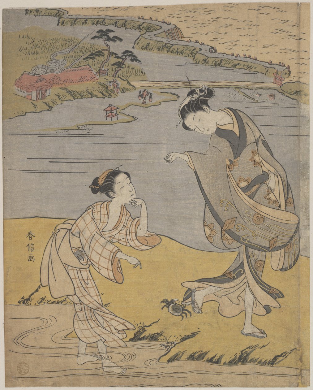 El cangrejo aferrado de Suzuki Harunobu