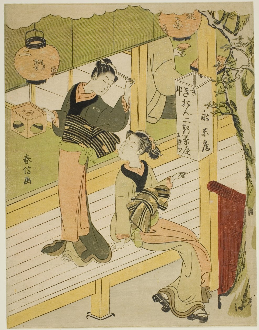 La casa de té Eiraku-an en Kioto de Suzuki Harunobu