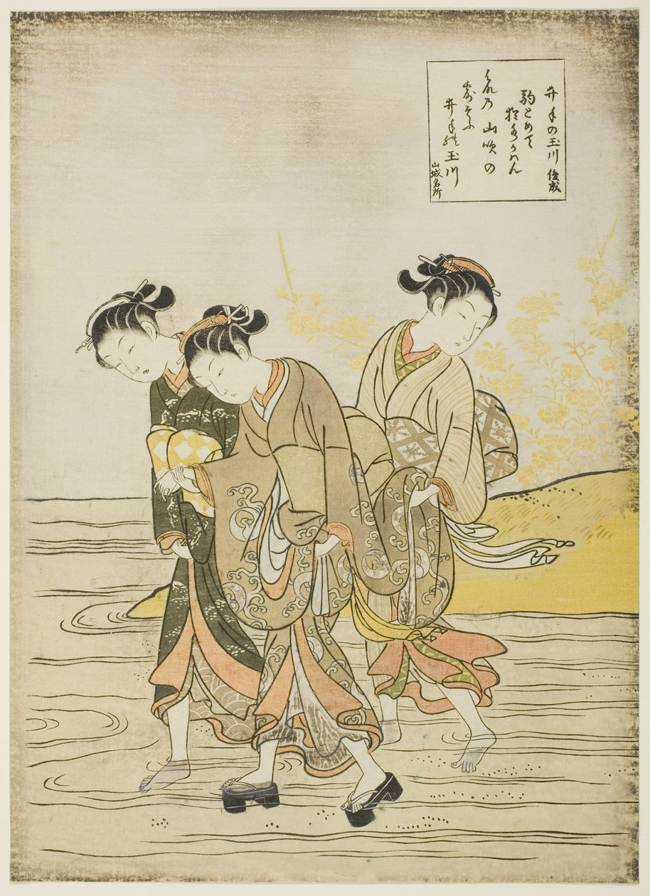 El río de las joyas en Ide (Ide no Tamagawa), de una serie sin título de Seis Ríos de Joyas de Suzuki Harunobu