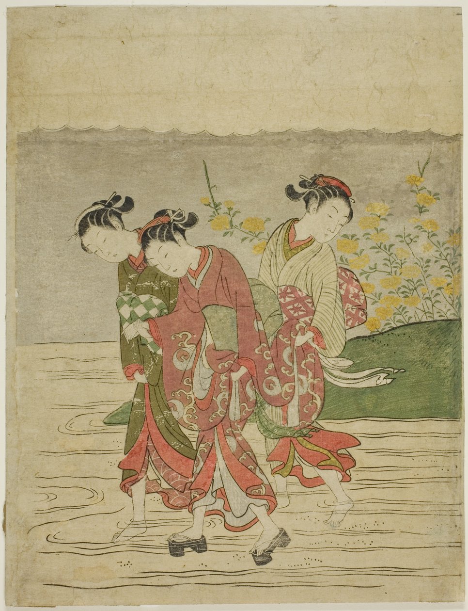 El río de las joyas en Ide, de una serie sin título de Seis ríos de joyas de Suzuki Harunobu