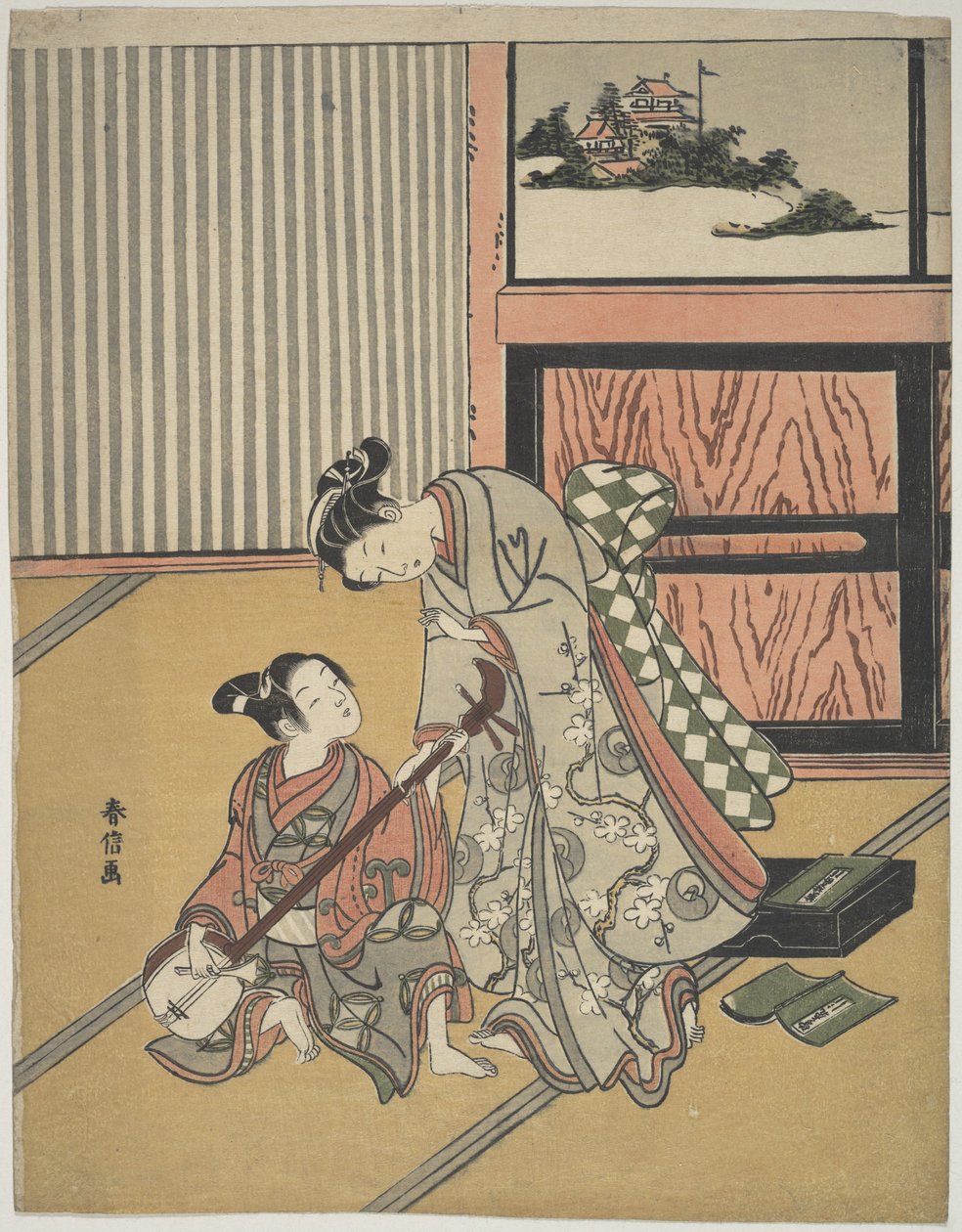 La lección de música de Suzuki Harunobu