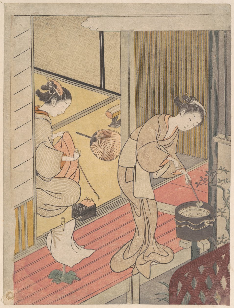 Las velas que regresan del toallero de Suzuki Harunobu