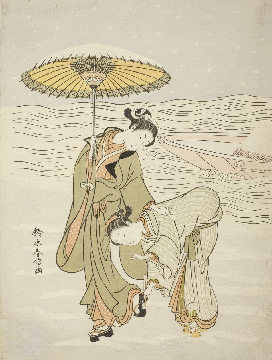 El Geta obstruido por la nieve de Suzuki Harunobu