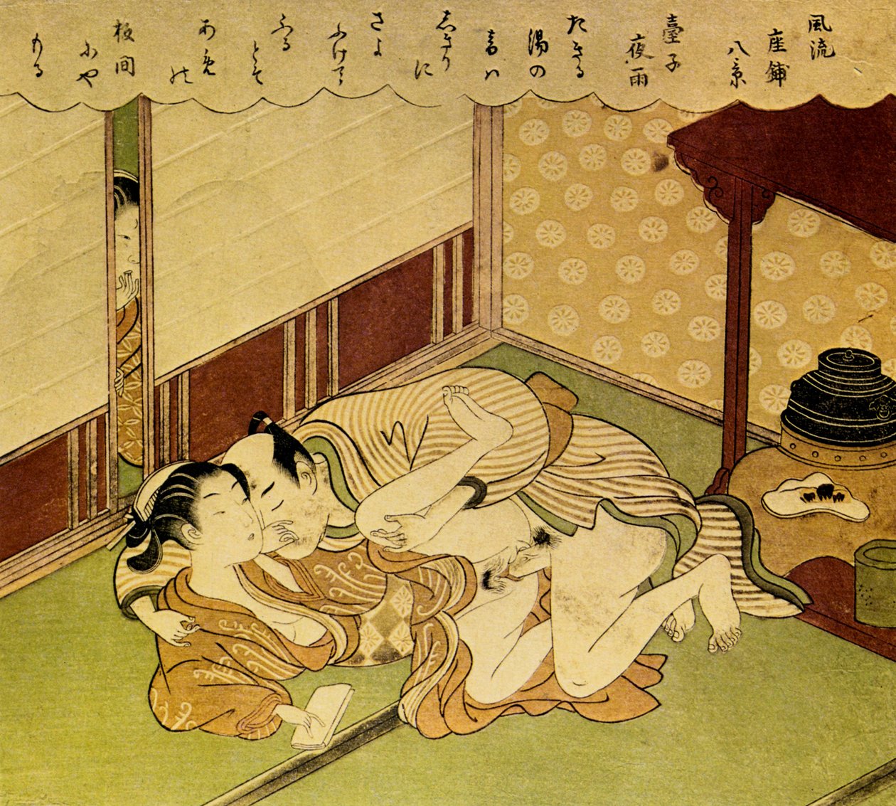 Dos Amantes Shunga - impresión erótica en madera de Suzuki Harunobu