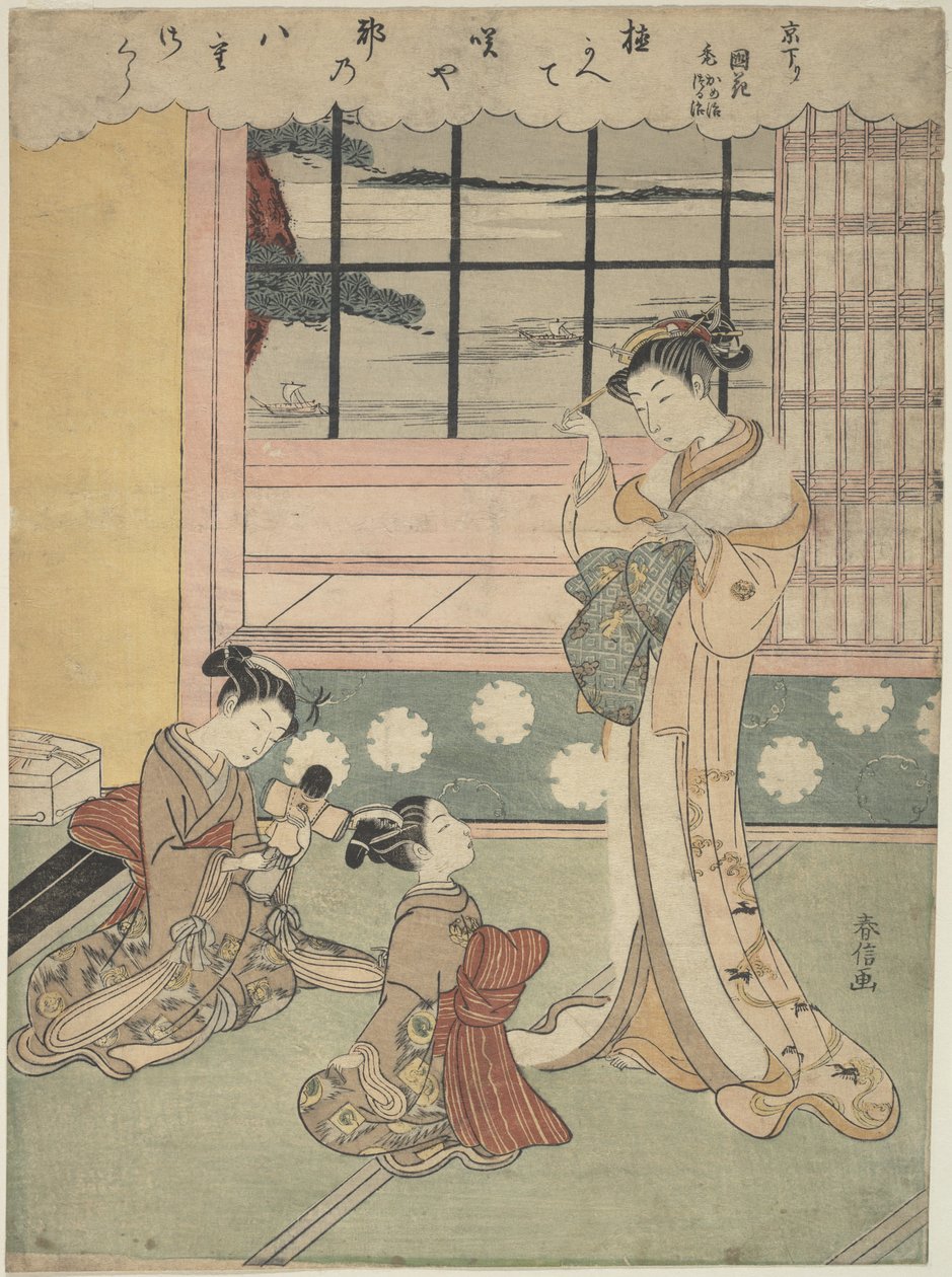 Ventana abierta hacia el mar de Suzuki Harunobu