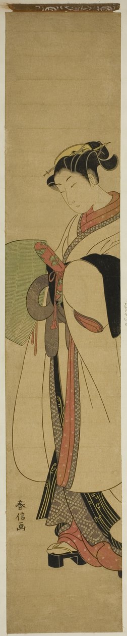 Joven vestida como un monje mendicante de Suzuki Harunobu