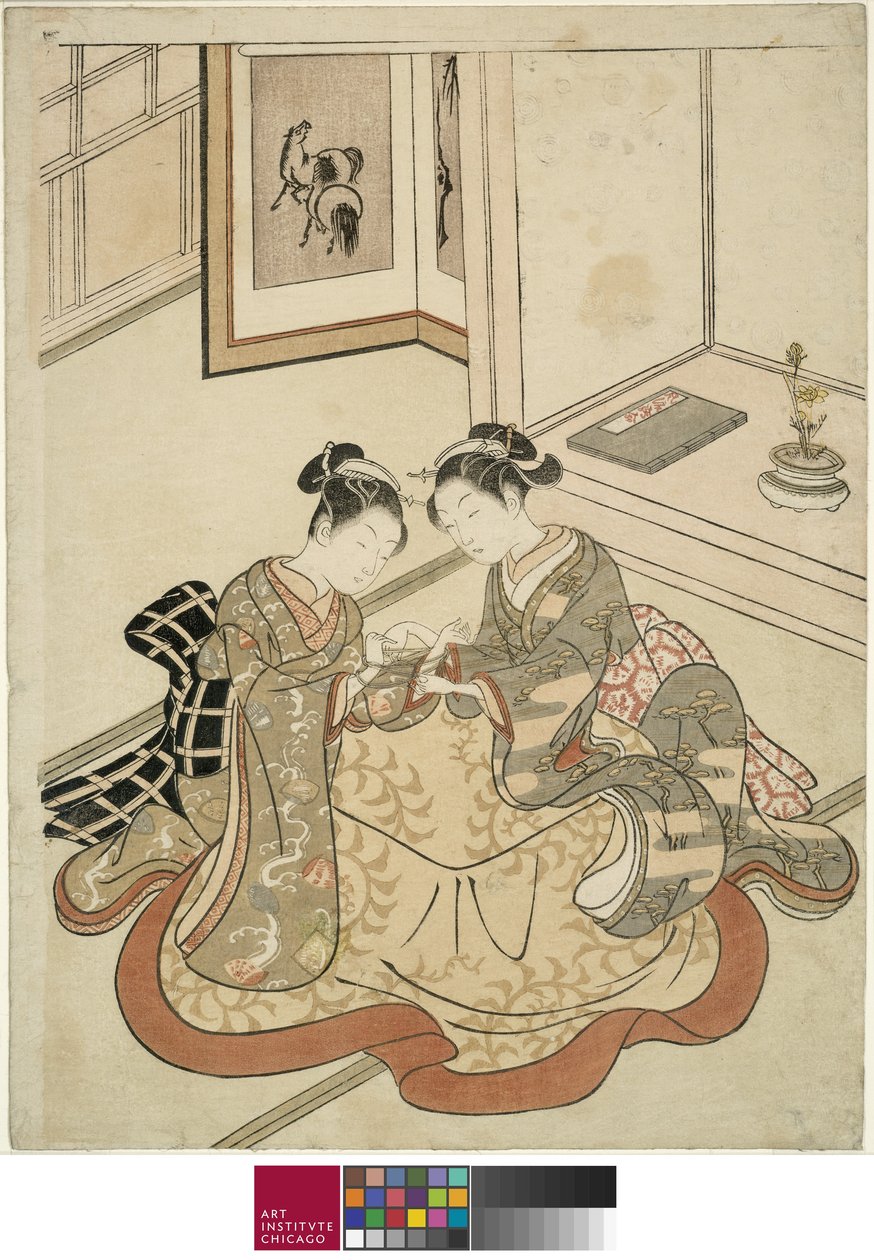 Jóvenes jugando a la cuerda, c.1767-68 de Suzuki Harunobu