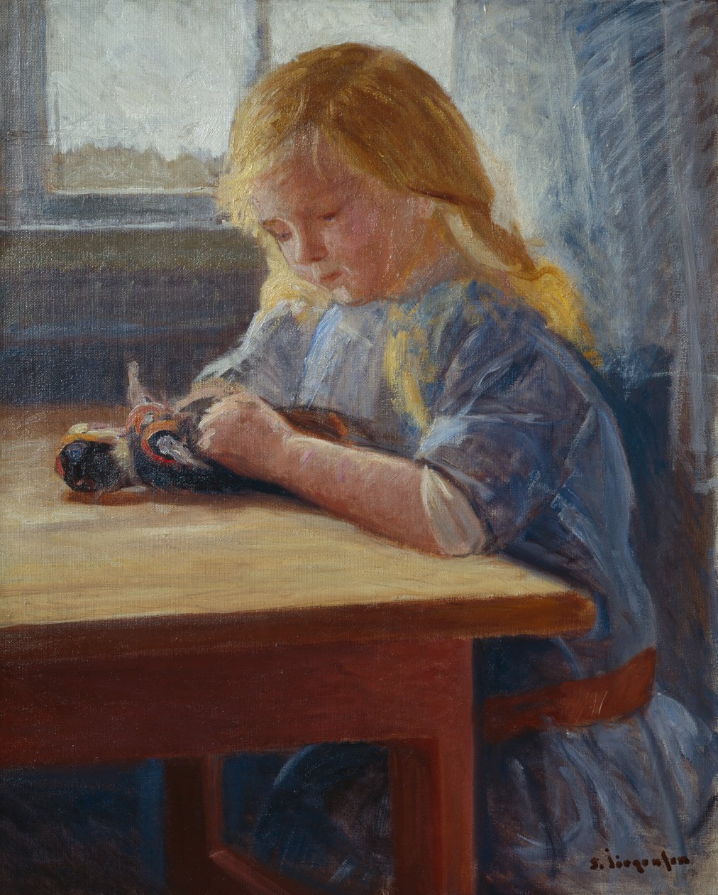 Niña jugando con muñeca de Sven Jorgensen