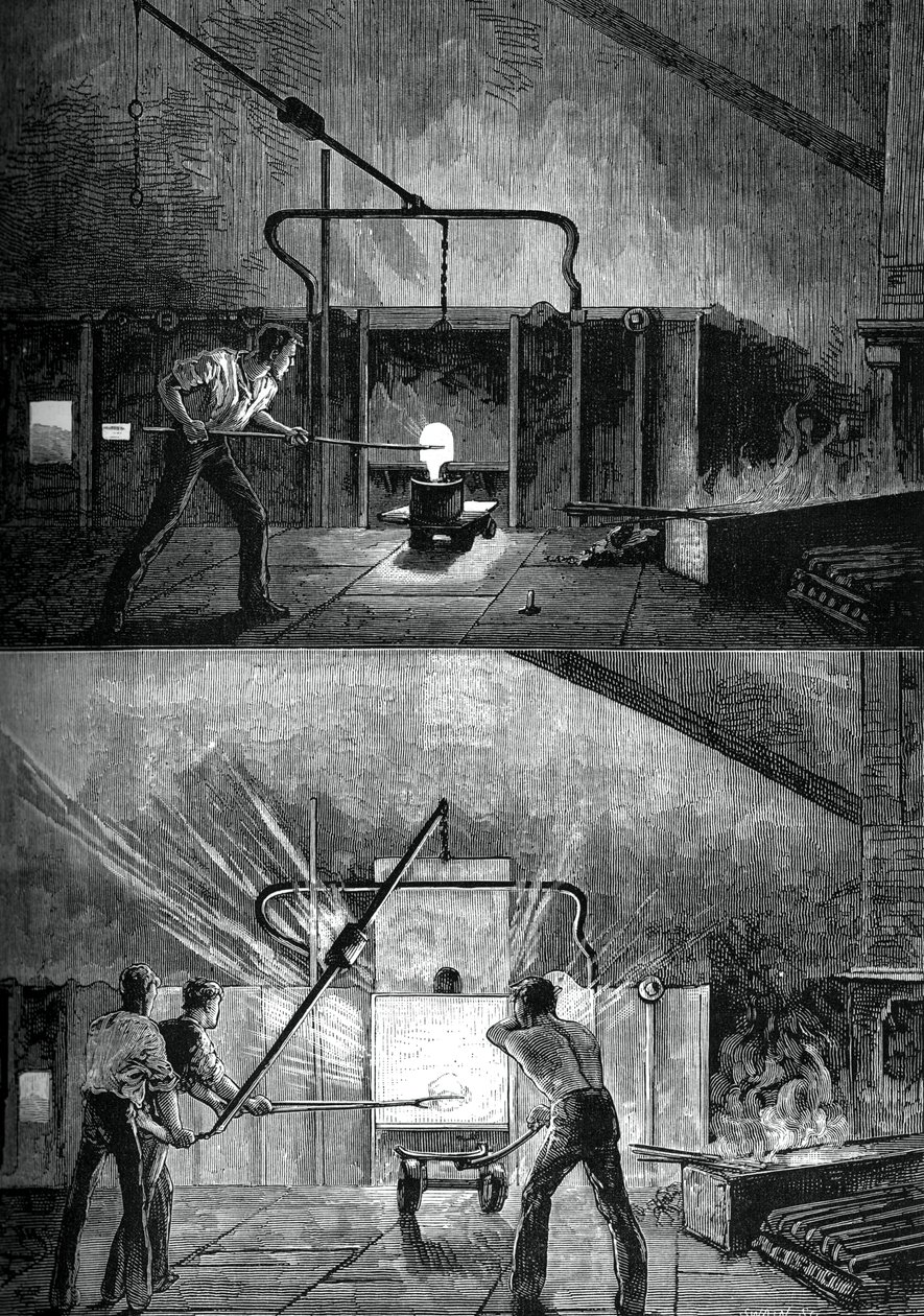 Trabajadores de fundición, c. 1880 de Swain