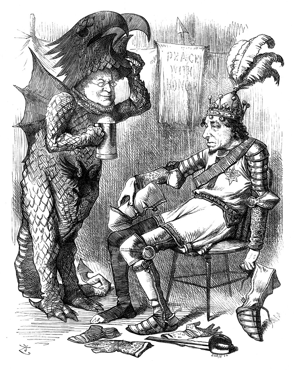 San Jorge y el Dragón Después de la actuación, 1878 de Swain