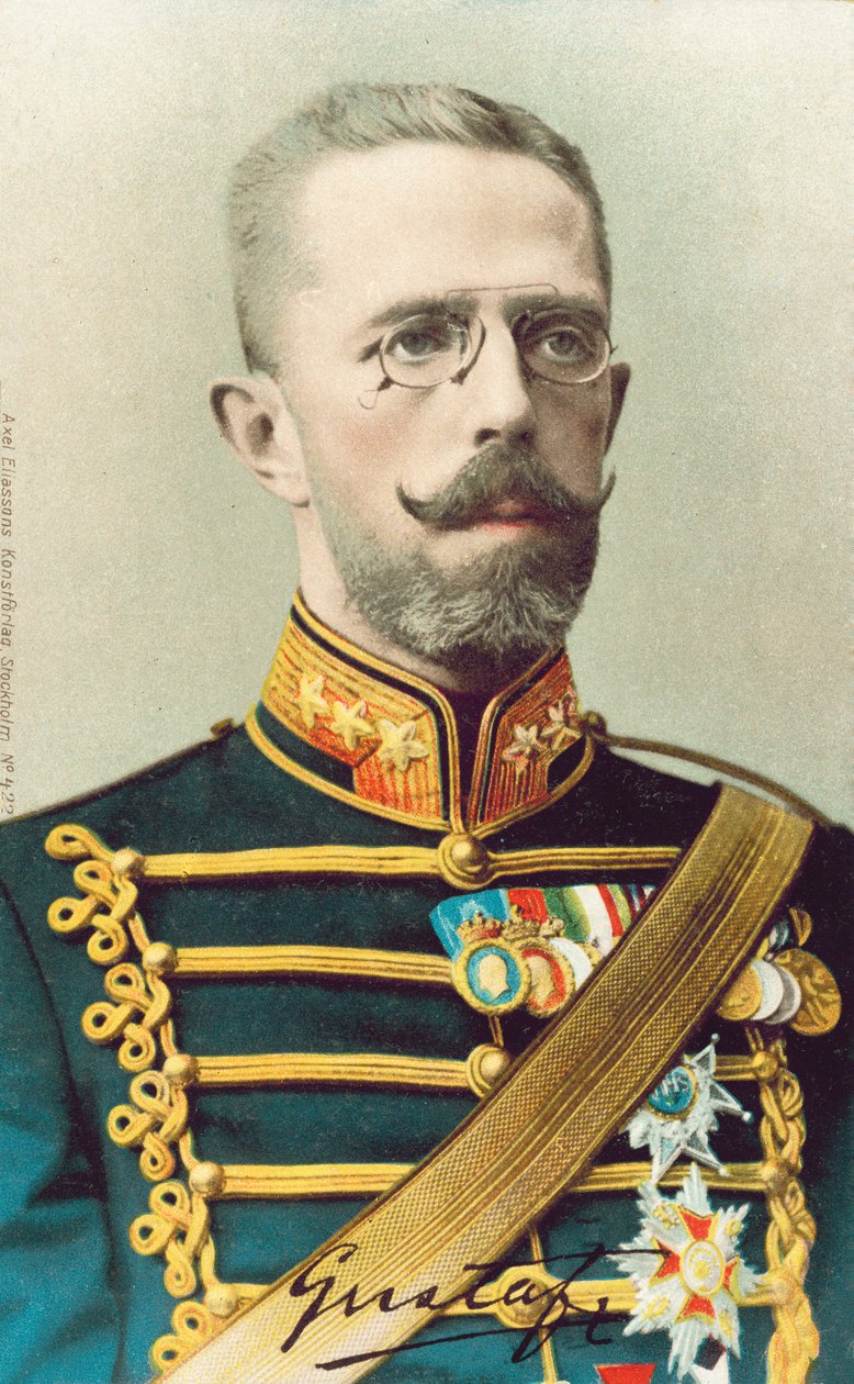 Gustavo V, Rey de Suecia (foto en color) de Swedish Photographer