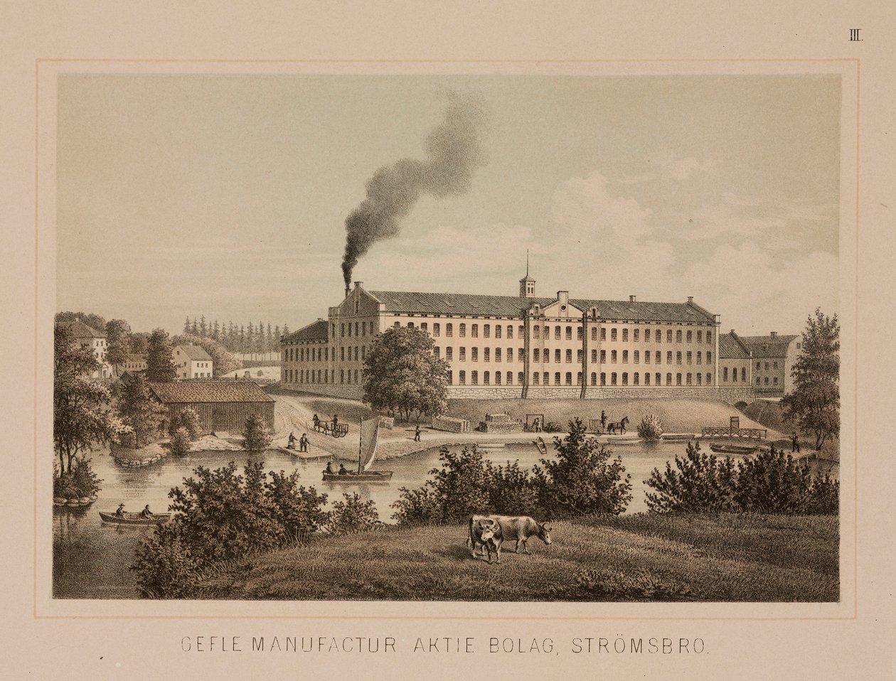 Fábrica de algodón, Stromsbro, Suecia, c.1840 de Swedish School