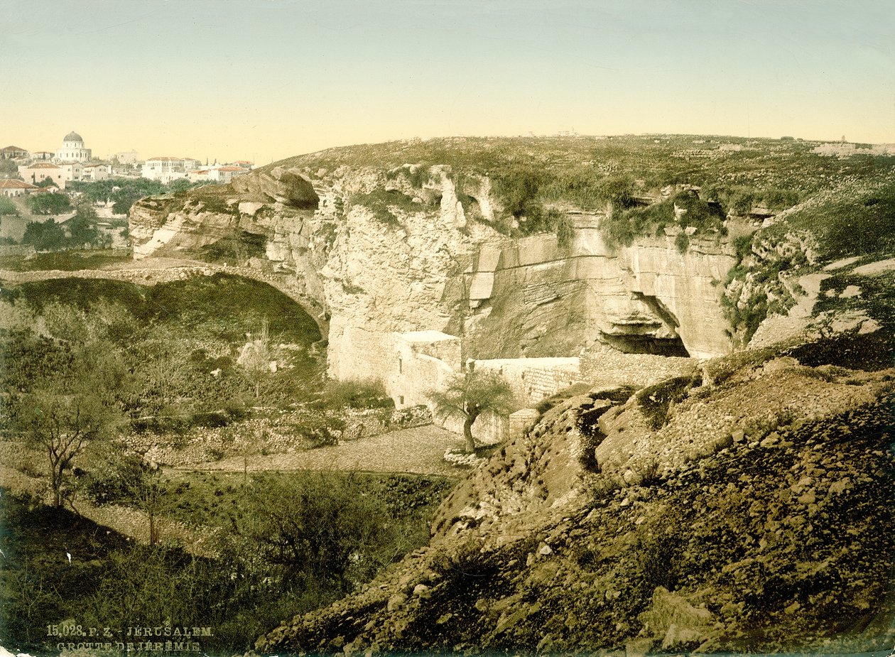 Gruta de Jeremías, Jerusalén, c.1880-1900 de Swiss Photographer