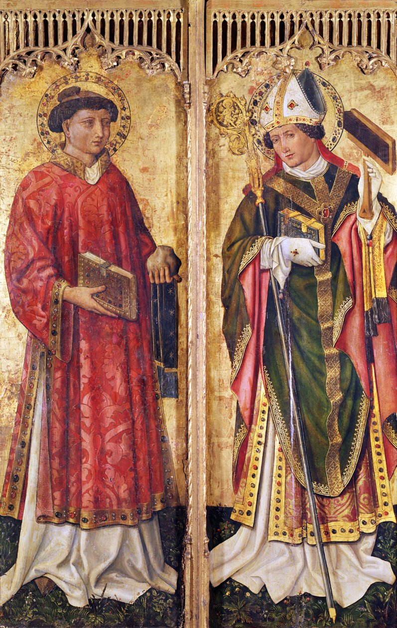 San Esteban y San Blas, del retablo de Pierre Rup, c.1450 de Swiss School