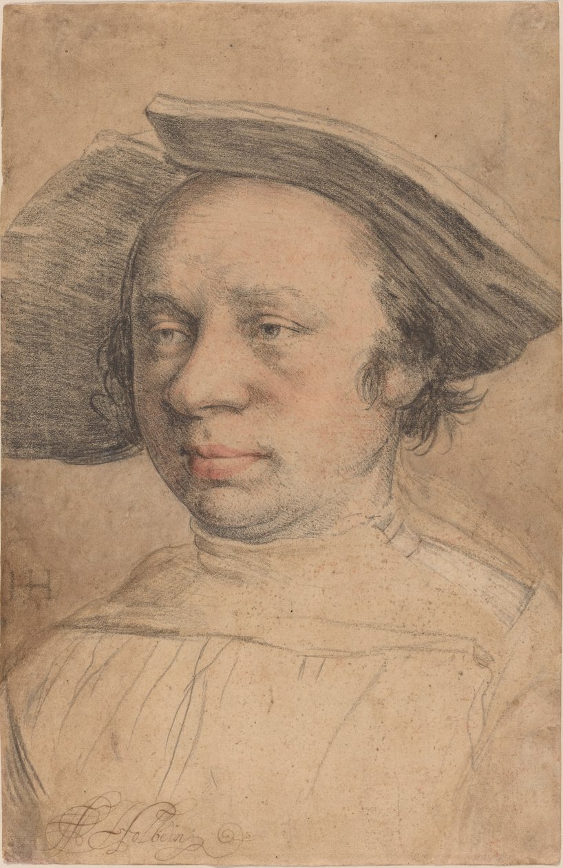 Retrato de un hombre con sombrero de ala ancha de Swiss 16th Century after Hans Holbein the Younger