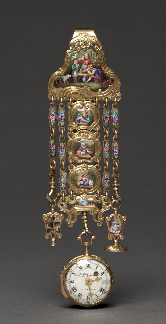 Reloj Chatelaine, mediados de 1800 (metal y esmalte) de Swiss School