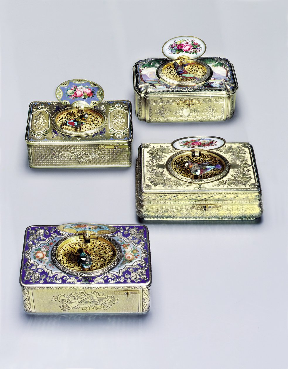 Colección de cajas de pájaros cantores de Swiss School