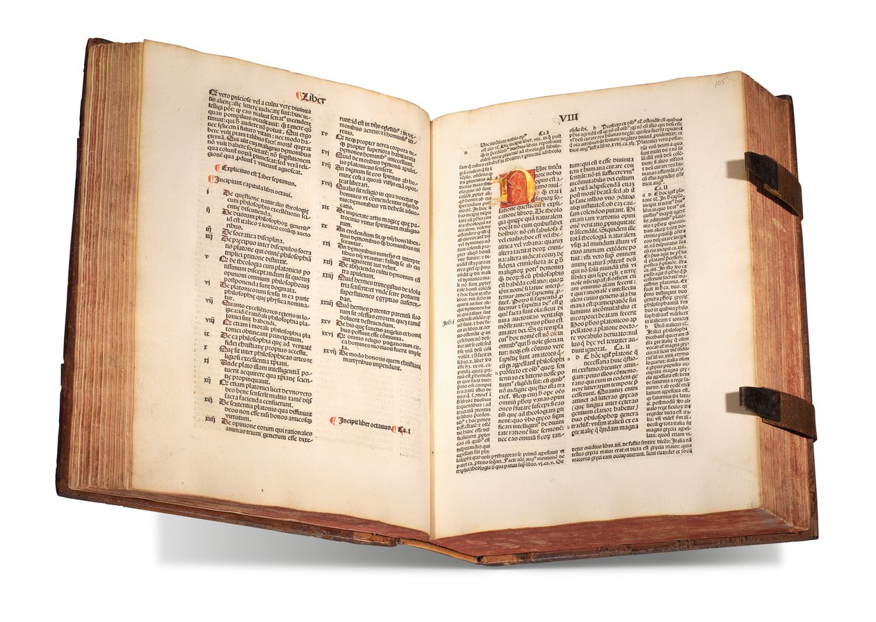 De civitate Dei, con comentario de Thomas Waleys y Nicolaus Trivet, por Agustín de Hipona, impreso en 1489 de Swiss School