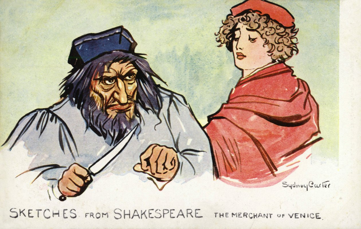 El mercader de Venecia, de William Shakespeare (litografía en color) de Sydney Carter