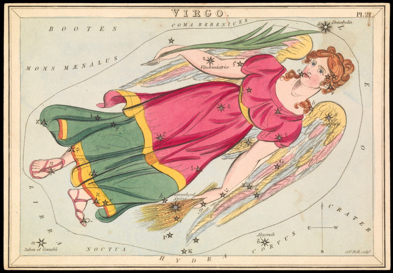 Virgo, c.1825 (cartulina, papel, tejido ) de Sydney Hall