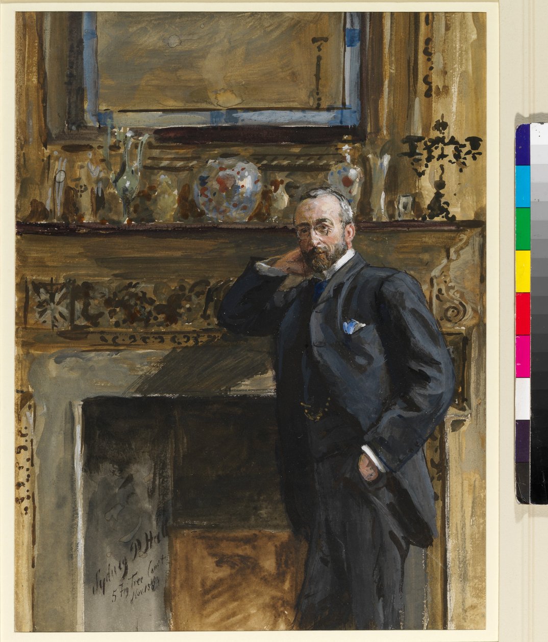 Caballero en un interior en 5 Fig Tree Court, 1890 de Sydney Prior Hall