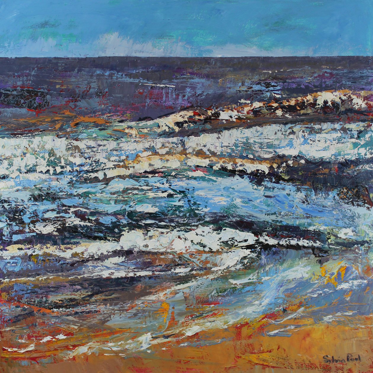 Frothy Shore, 2021 (óleo sobre lienzo) de Sylvia Paul