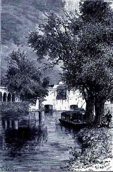 Canal de Santa Anita, de Las ciudades antiguas del Nuevo Mundo, por Claude-Joseph-Desire Charnay, pub. 1887 de T. after Taylor