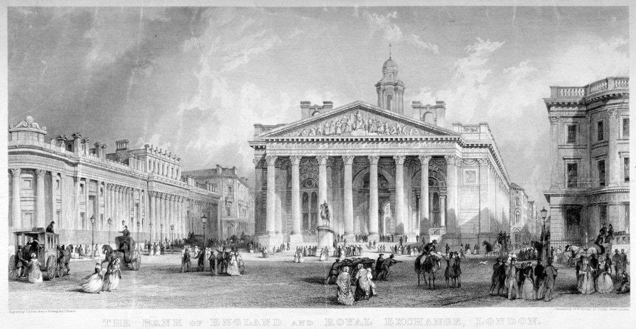 Royal Exchange, Ciudad de Londres, c. 1850 de TA Prior