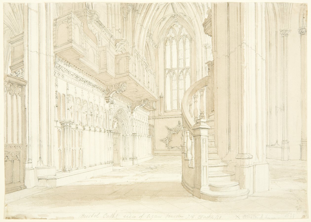 Vista del órgano de la Catedral de Bristol de T.H. Clarke