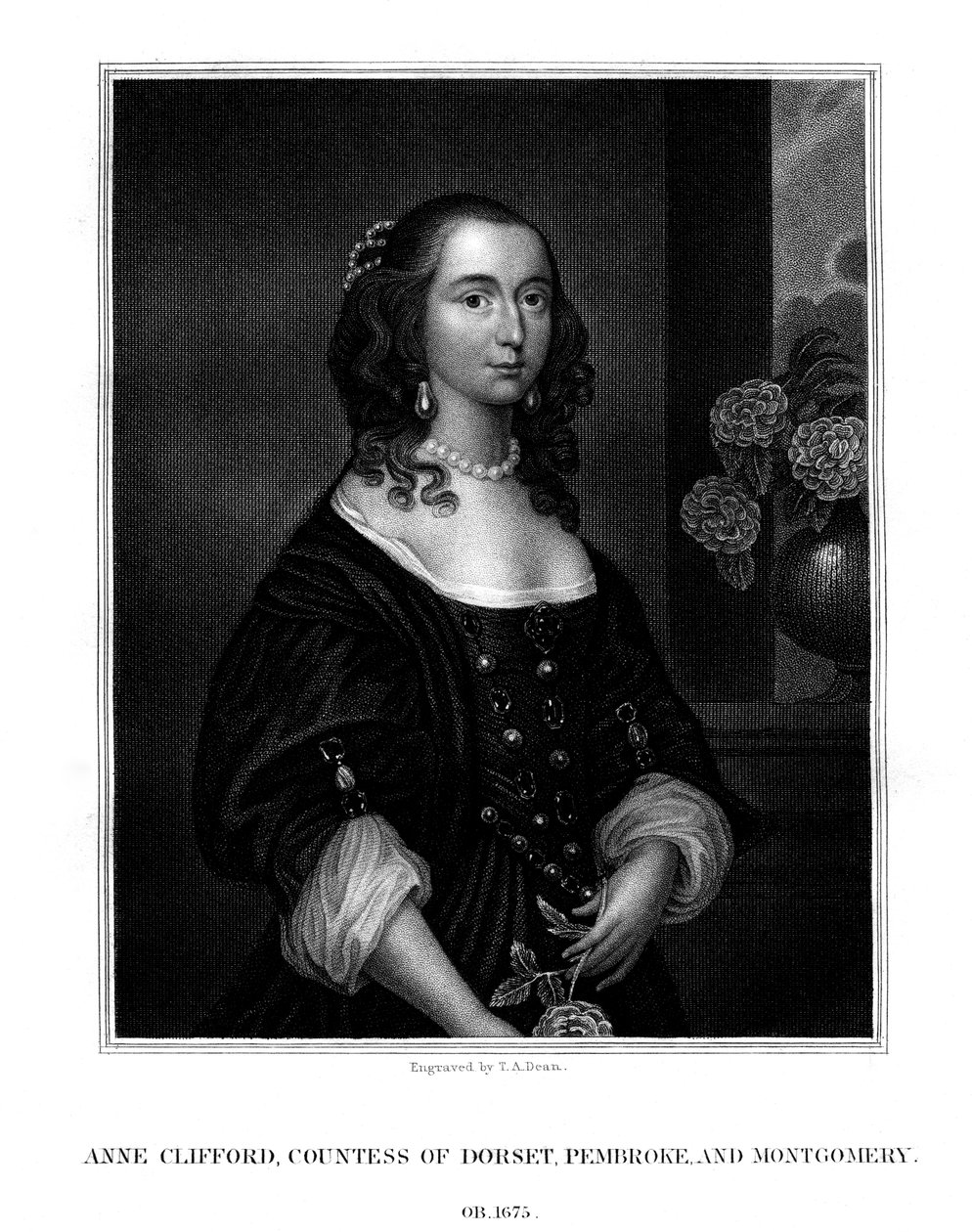 Lady Anne Clifford, condesa de Dorset, Pembroke y Montgomery, 1825 de T. A. Dean